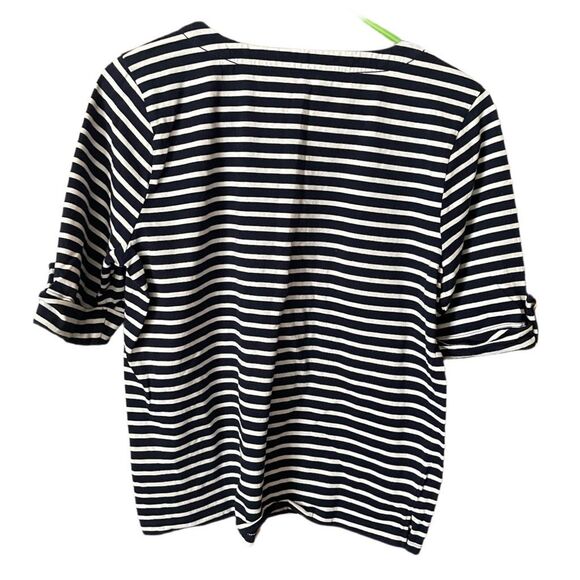 Draper James RSVP size L navy striped Nautical themed top. - Picture 2 of 6